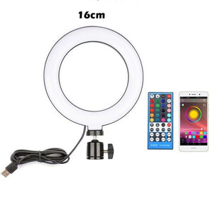 16/20/26cm RGB Ring Light With Phone Tripod Stand Kit Camera Photography Video Recording Selfie LED Light With Tablet Holder